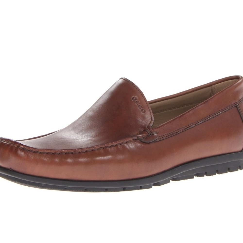 ECCO Men's Brown Leather Driving Moccasin, Slip-On Loafer 8 to 8.5 EU 42